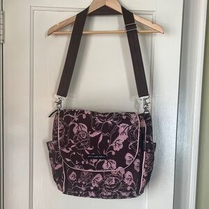 Petunia Pickle Bottom Pink and Brown Floral Baby Bag